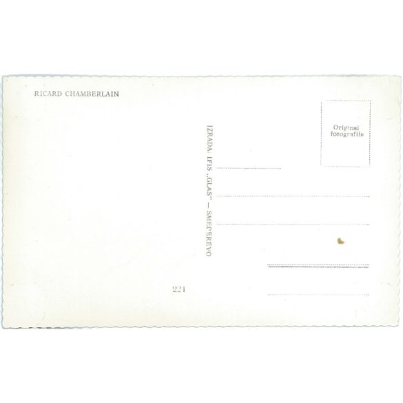 Ricard Chamberlain is an American actor and singer. Original paper image. Old photo. Colored photo sheet, old postcard. (2792625)