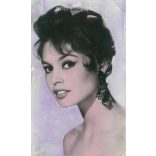 Brigitte Bardot is a French actress and singer. Original paper image. Old photo. Colored photo sheet, old postcard. (2792626)