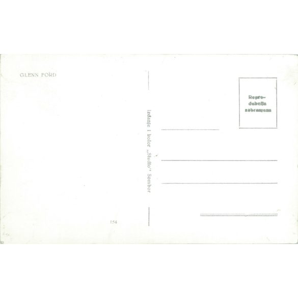 Glenn Ford is an American film and television actor and radio host. Original paper image. Old photo. Colored photo sheet, old postcard. (2792634)