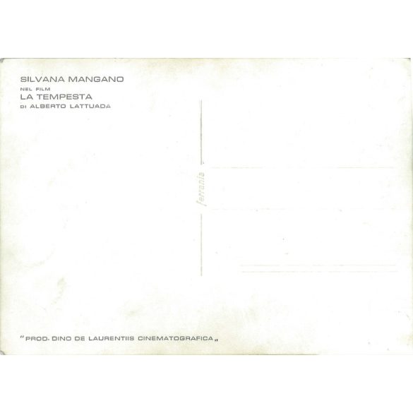 Autographed photo of Italian film actress Silvana Mangano. 1950s. Original paper image. Old photo. Colored photo sheet, old postcard. (2792643)