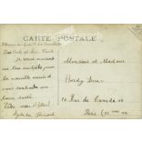 1915. Postcard greeting. Original paper image. Old photo. Colored photo sheet, postcard. (2792647)