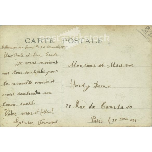 1915. Postcard greeting. Original paper image. Old photo. Colored photo sheet, postcard. (2792647)