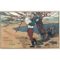   1915 - Easter postcard. Art reproduction, old postcard. (2792651)