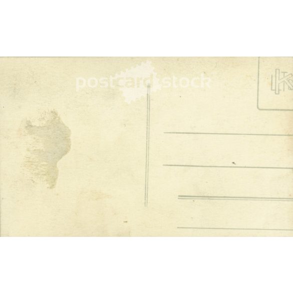 Early 1900s. Young man in front of the house with geraniums. Original paper image. Old photo. Colored, cut photo sheet, old postcard. (2792655)