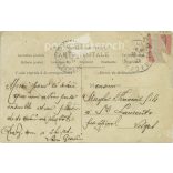 1907 - Cheerful French, romantic postcard. Original paper image. Old photo. Colored photo sheet, old postcard. (2792657)