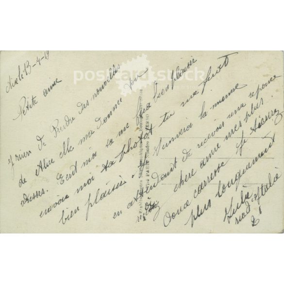 1913 - Romantic postcard. Original paper image. Old photo. Colored photo sheet, old postcard. (2792658)