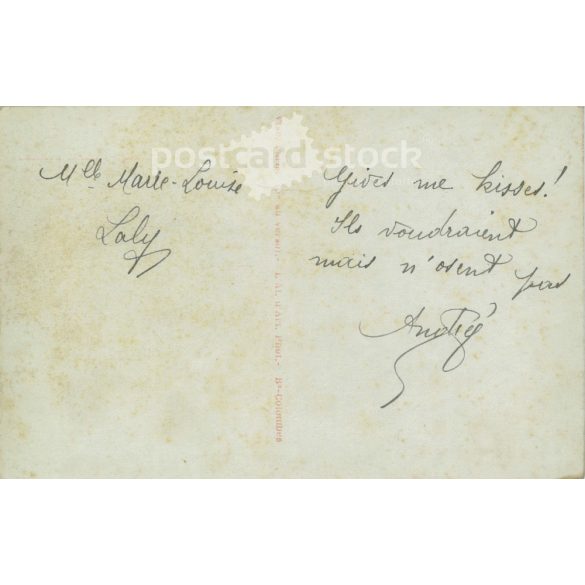 1913 - Romantic postcard. Original paper image. Old photo. Colored photo sheet, old postcard. (2792659)