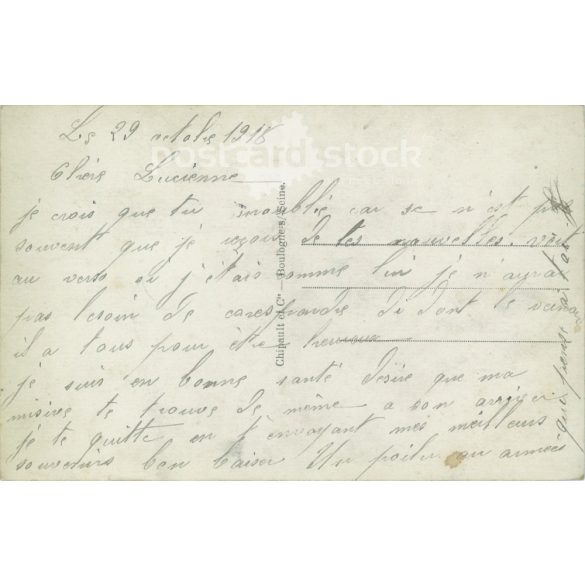 1915 - Romantic postcard. Original paper image. Old photo. Colored photo sheet, old postcard. (2792660)