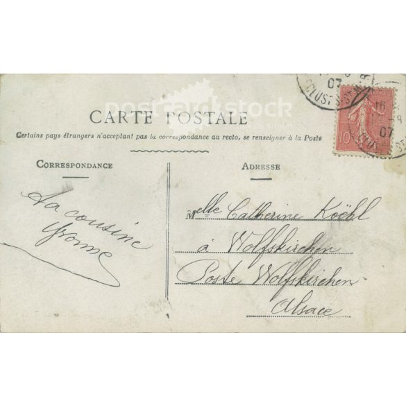 1914 - Romantic postcard. Original paper image. Old photo. Colored photo sheet, old postcard. (2792662)