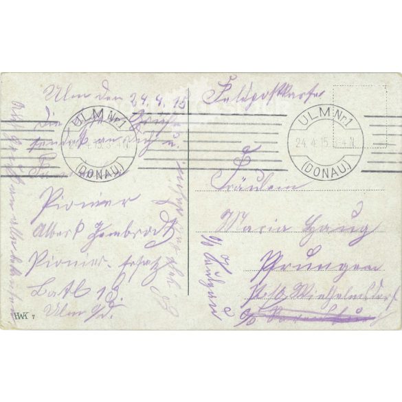 1915 - Bridge construction by pioneers. Photo on paper, reproduction of a colored photo, old postcard, print. (2792669)