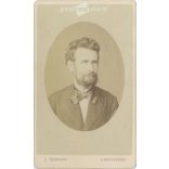 Portrait photo of László Karczag. Gleichenberg 1878. The work of the photographic studio of J. Tschopp. Old photo, business card, CDV photo. (2792674)