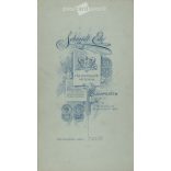 1910s. Studio photo of a young lady. The woman’s identity is unknown. The photo was taken in Schmidt Ede’s photography studio in Budapest. Old photo, original cabinet photo / hardback photo. (2792681)