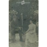 1907. Ungvar. In twos. Original paper image. Old photo. Black and white photo sheet, old postcard. (2792691)