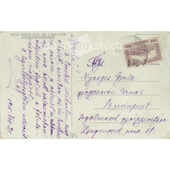 1925 - Motorbike. USA. Unique graphic, reproduction, old postcard, print. (2792692)