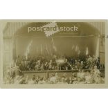 1920s. Brass band. Original paper image. Old photo. Black and white photo sheet, old postcard. (2792698)