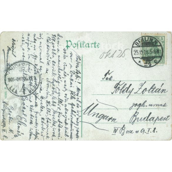 1905 - Berlin. Original paper image. Old photo. Colored photo sheet, old postcard. (2792701)