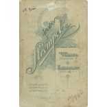 1915. Studio photo of a young apprentice. The person in the picture is unknown. The work of the photography studio Strempel. Vienna. Old photo, business card, CDV photo. (2792709)