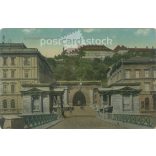 Around 1905. Tunnel. Budapest. Original paper image. Old photo. Colored photo sheet, old postcard. (2792713)