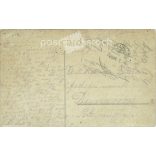 1914 - War menu, with a humorous menu. Old photo. Photo on paper, reproduction of a colored photo, old postcard, print. (27927179)