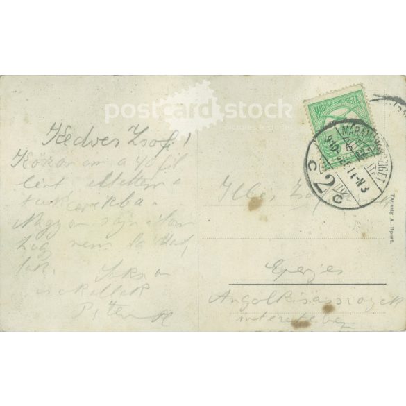 1910 - Lukács bath. Budapest. Original paper image. Old photo. Colored photo sheet, old postcard. (2792720)