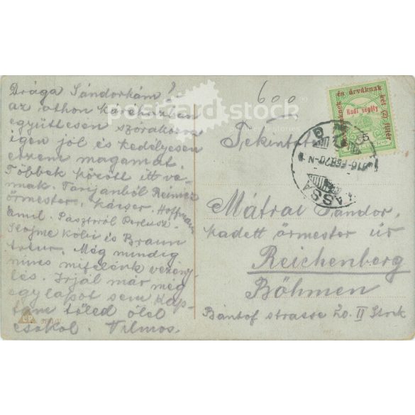 1916. Grotesque, cheerful postcard. Photo on paper, reproduction of a colored photo, old postcard, print. (2792731)