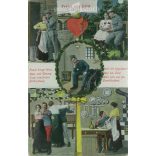 1912. Romantic military postcard. Paper picture, colored photo sheet, old postcard, print. (2792735)