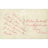 1918. Romantic military postcard. Paris. Original paper image. Old photo. Colored photo sheet, old postcard. (2792736)