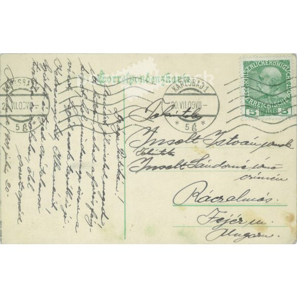 1909 - Karlsbad. Czech Republic. Original paper image. Old photo. Colored photo sheet, old postcard. (2792743)