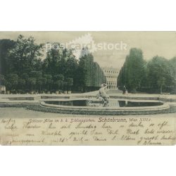   1900 - Schönbrunn. Vienna. Original paper image. Old photo. Colored photo sheet, old postcard. (2792744)