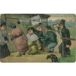   Carlsbad. Cheerful greeting card. Unique graphic, old postcard, print. (2792745)