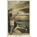 1947 - Farewell to Lake Balaton. Original paper image. Old photo. Colored photo sheet, old postcard. (2792755)