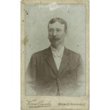 Circa 1900. Studio photo of unknown man. The work of the photography studio of Gyula Veress. Hódmező-Vásárhely. Old photo, business card, CDV photo. (2792760)