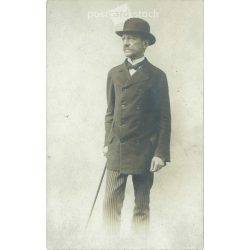   1914 - Studio recording of retired teacher Gusztáv Lanner. The picture was taken in Rákospalota, the maker is unknown. Original paper image. Old photo. Black and white photo sheet, old postcard. (27925768)