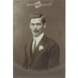1920s. A young groom. The person in the picture and the creator of the picture are unknown. Original paper image. Black and white old photo. (27925789)