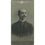 1908. Studio photo of an elegant man. The person in the picture is unknown. The work of Pete Gyula’s photography studio. Székesfehérvár. Old photo, original cabinet photo / hardback photo. (2792791)