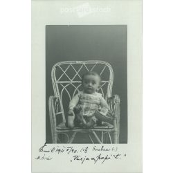   1911 - The young heir to the throne. The person in the picture and the photographer are unknown. Original old photo. Black and white photo, old postcard. (2792793)