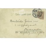 1900 - Weekend forecast and greetings. Colored unique graphic, old postcard, romantic greeting card. (2792795)