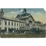 Czernowitz city railway station, Transcarpathia, territory of present-day Ukraine. Original paper image. Colored photo, old postcard. (2792797)