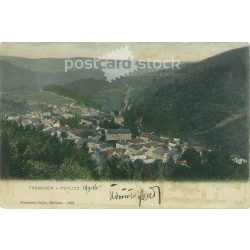   1914 - Trenčín-Teplice. Original paper image. Colored photo, old postcard. (2792799)