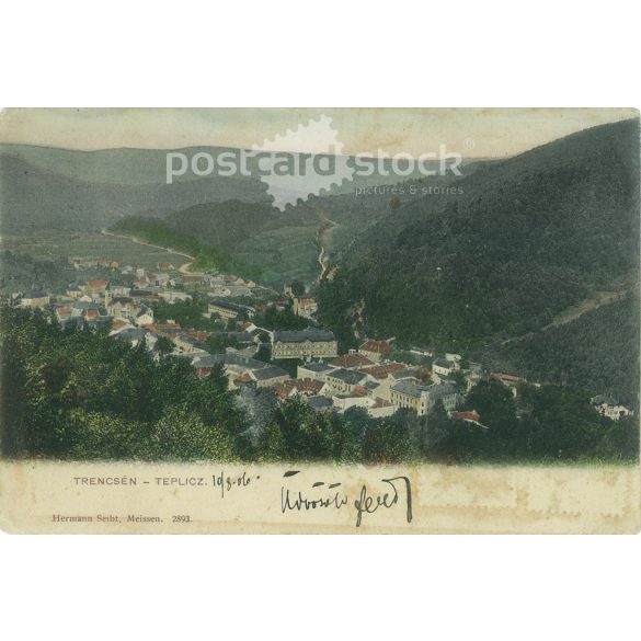 1914 – Trenčín-Teplice. Original paper image. Colored photo, old postcard. (2792799)