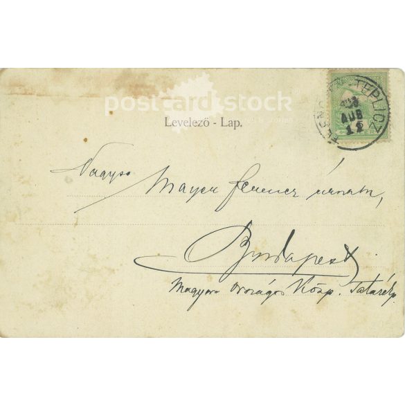 1914 - Trenčín-Teplice. Original paper image. Colored photo, old postcard. (2792799)