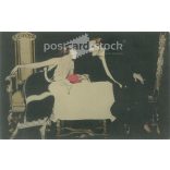Romantic postcard. Colored unique graphics, old postcard, greeting card. (2792801)