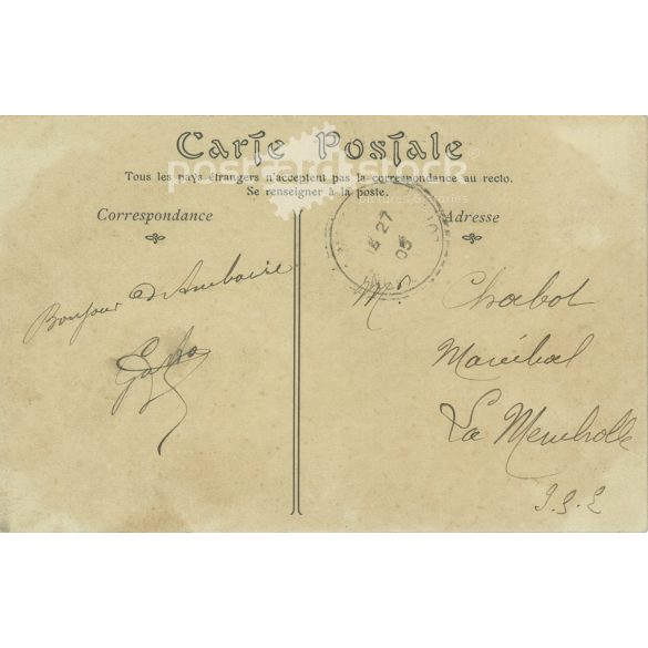 1905 - Amboise, historic city in France. Original paper image. Colored photo, old postcard. (2792803)