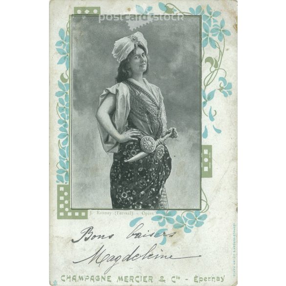1903 – Advertising postcard – Champagne Mercier & Co. Original paper image. Colored photo, old postcard. (2792804)