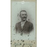 Mr Zwickeres, with bow tie, portrait photo. Original cabinet photo / hardback photo / business card, CDV photo (2792815)