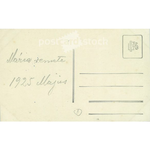 May 1925. Máriaremete. Outdoor group photo of people. The people in the photo and the photographer are unknown. Original old photo. Black and white photo sheet, old postcard. (2792817)