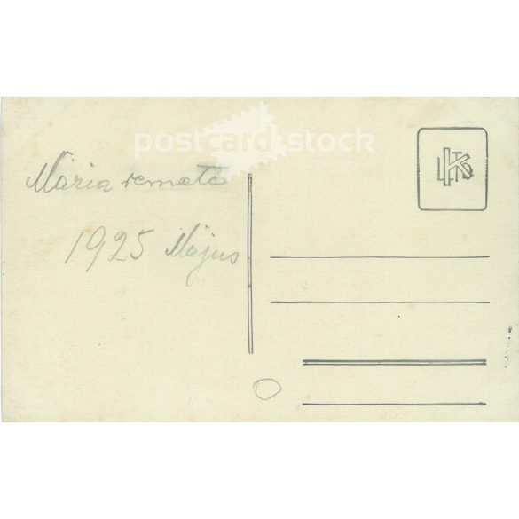 May 1925. Máriaremete. Outdoor group photo of people. The people in the photo and the photographer are unknown. Original old photo. Black and white photo sheet, old postcard. (2792818)