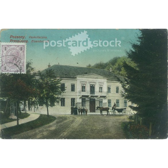 Vaskutacska, Bratislava. The Vaskutacska in Bratislava was a popular excursion spot for the local aristocracy. Original paper image. Colored photo, old postcard. (2792820)