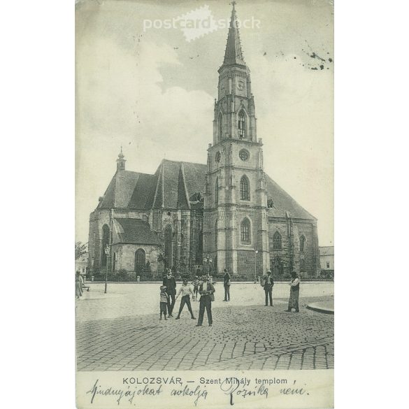 1912 – Cluj Napoca, St Michael’s Church. Original photo on paper, black and white photo sheet, postcard (2792821)