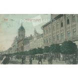 1908 - Detail of Andrássy Square, Arad. Original paper image. Colored photo, old postcard. (2792822)